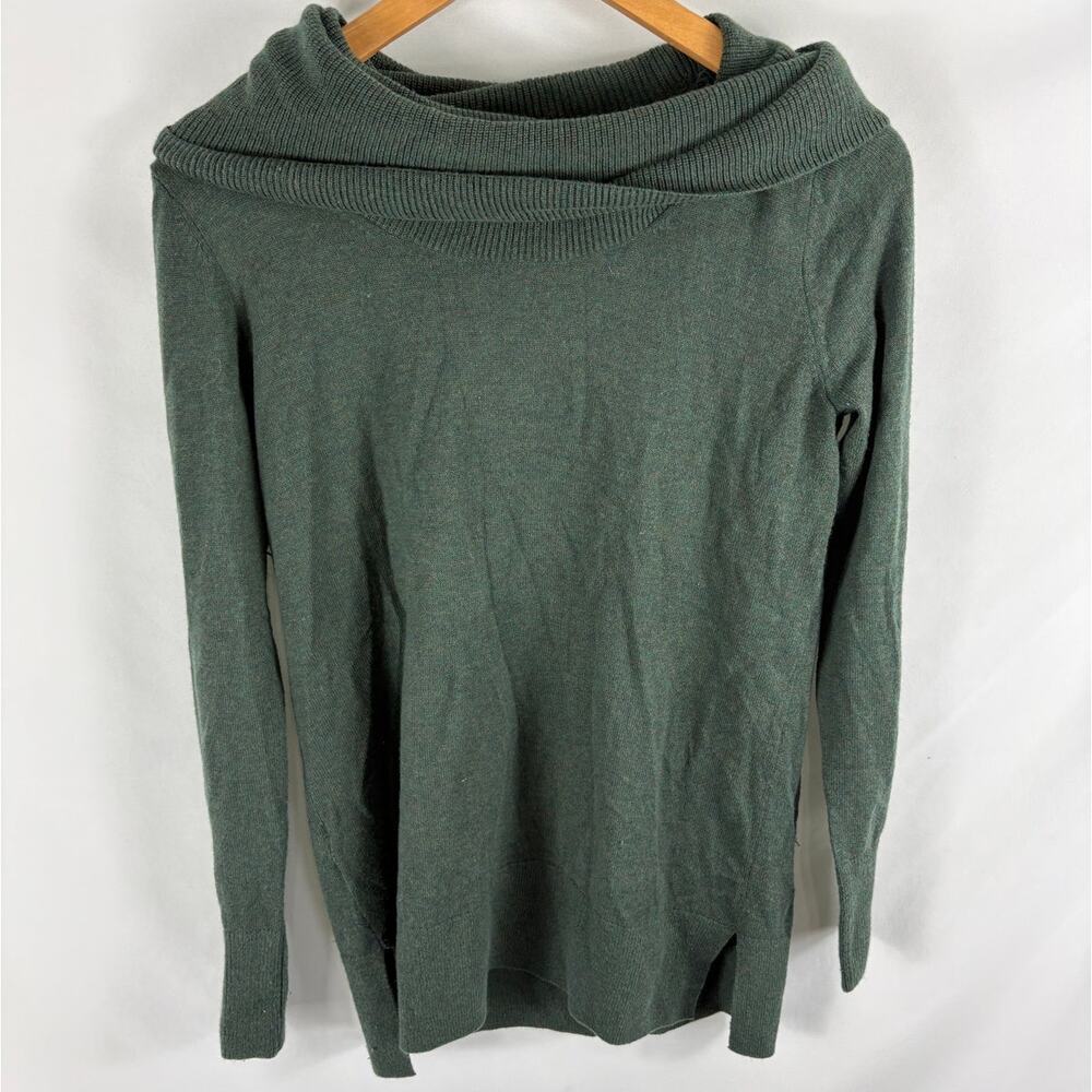 Ann Taylor LOFT Folder Neck Green Knit Sweater Size Small